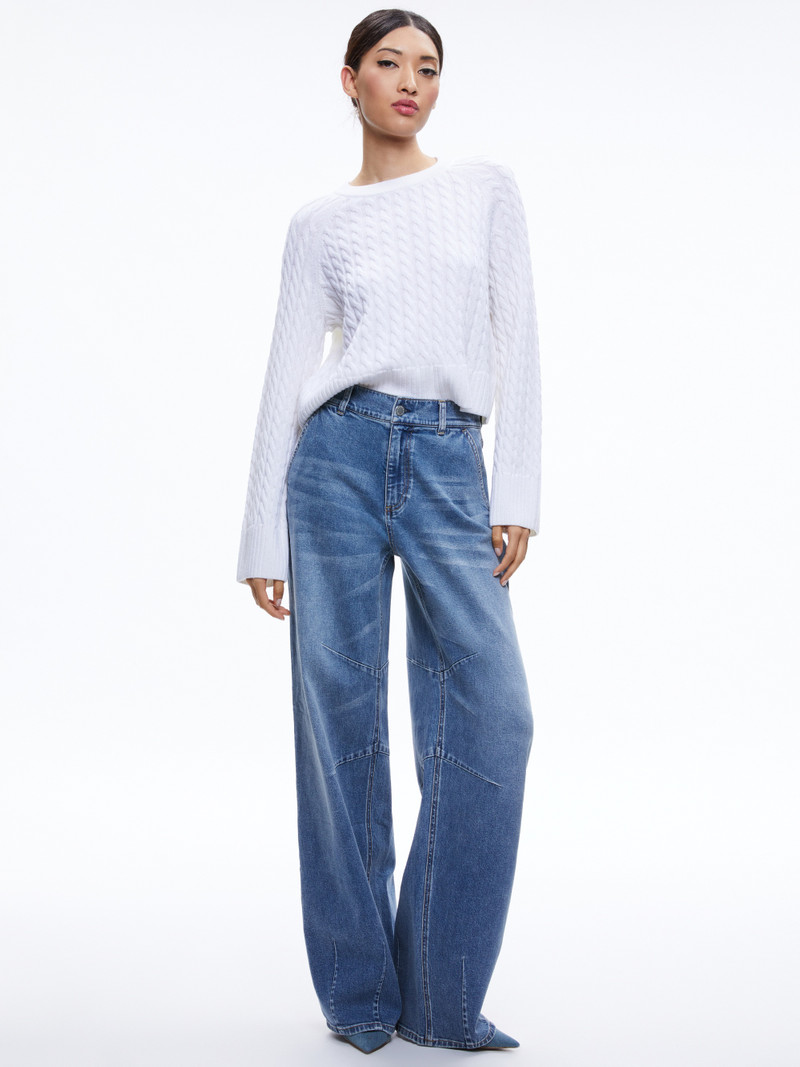 Alice + Olivia CIMARON CABLE KNIT SWEATER outlook
