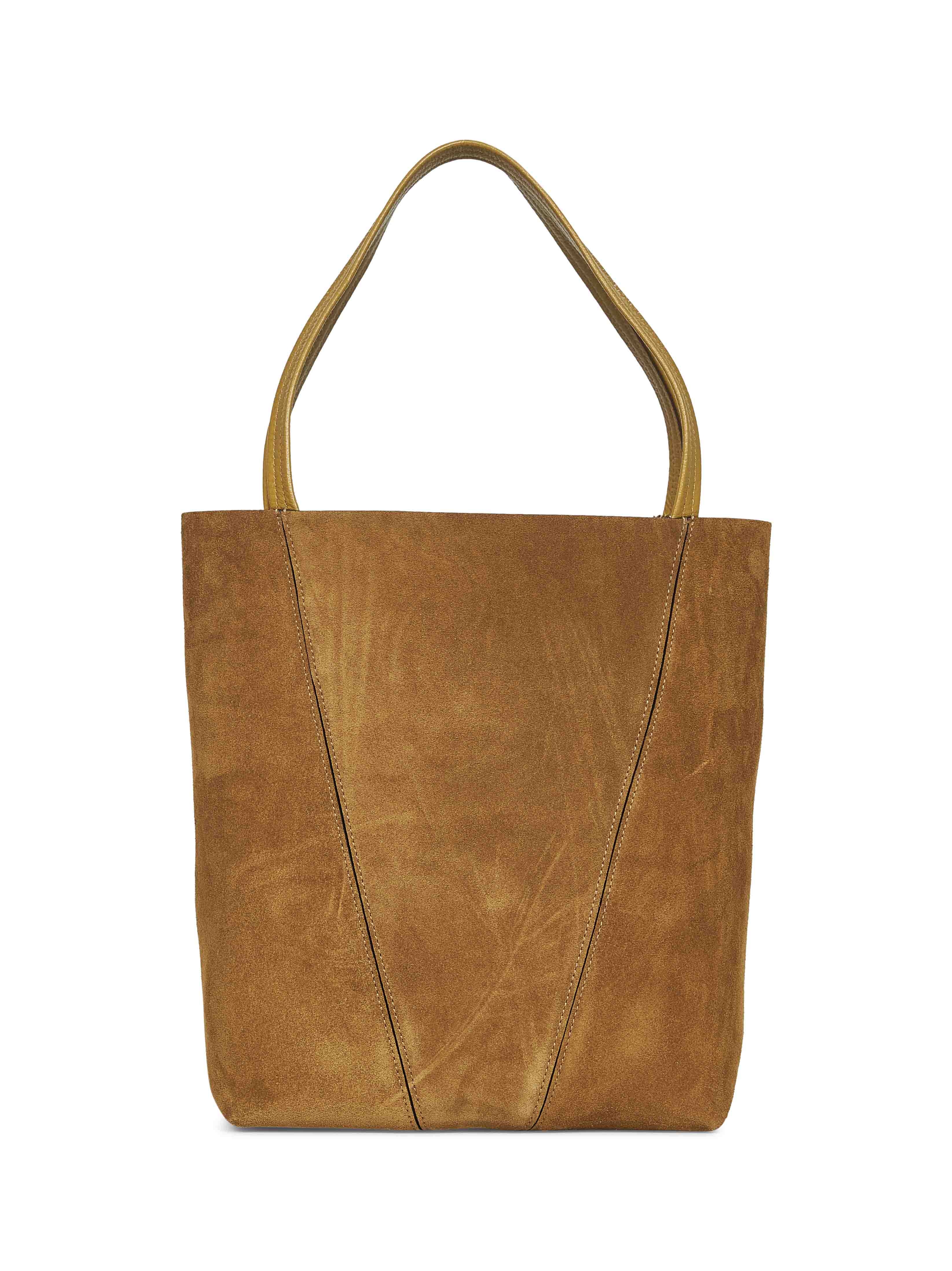 Gold khaki Chloé Spin tote bag - 3