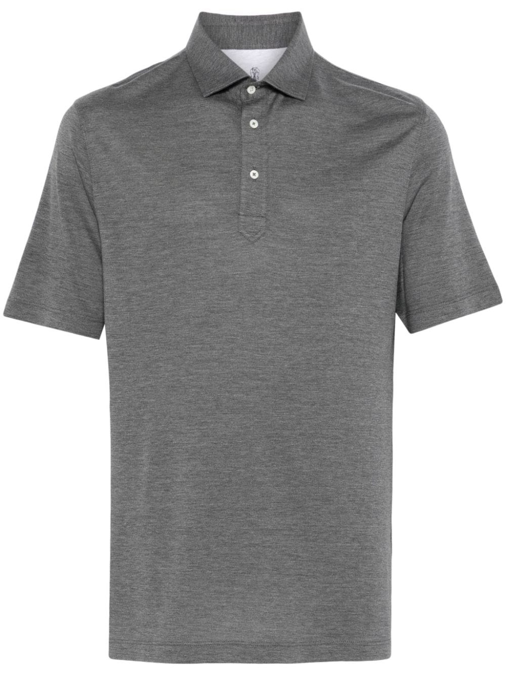 mélange-effect polo shirt - 1