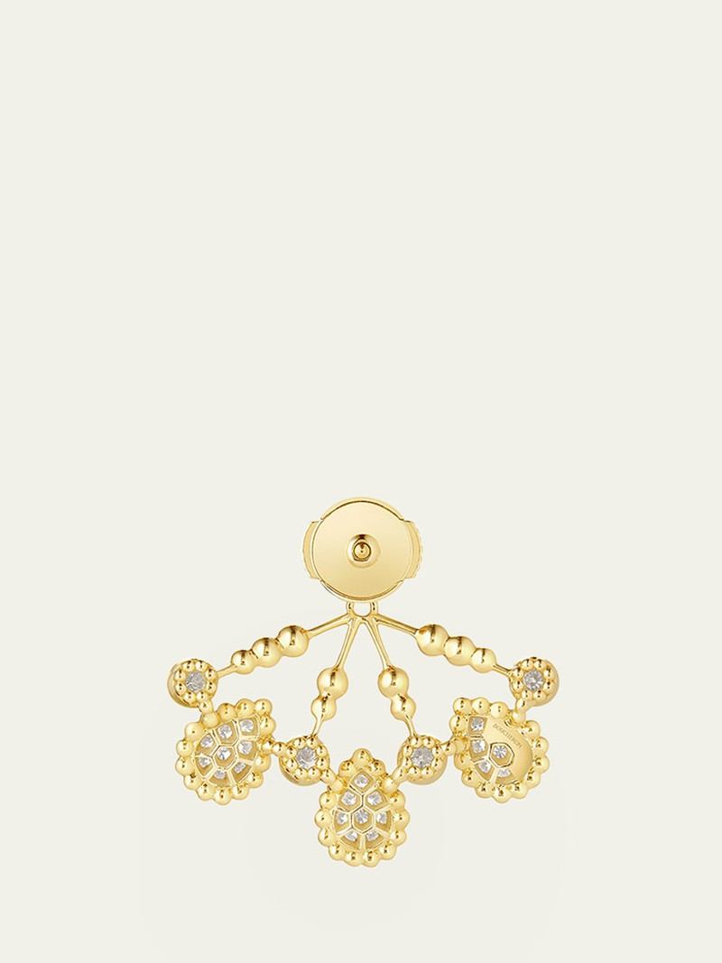 Yellow Gold Serpent Boheme Stud Earring with Diamond Extra-Small Motif, Single 4