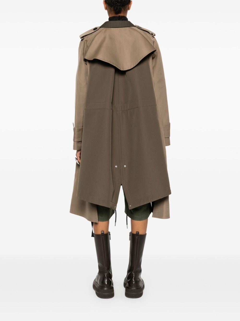 panelled-design trench coat - 4