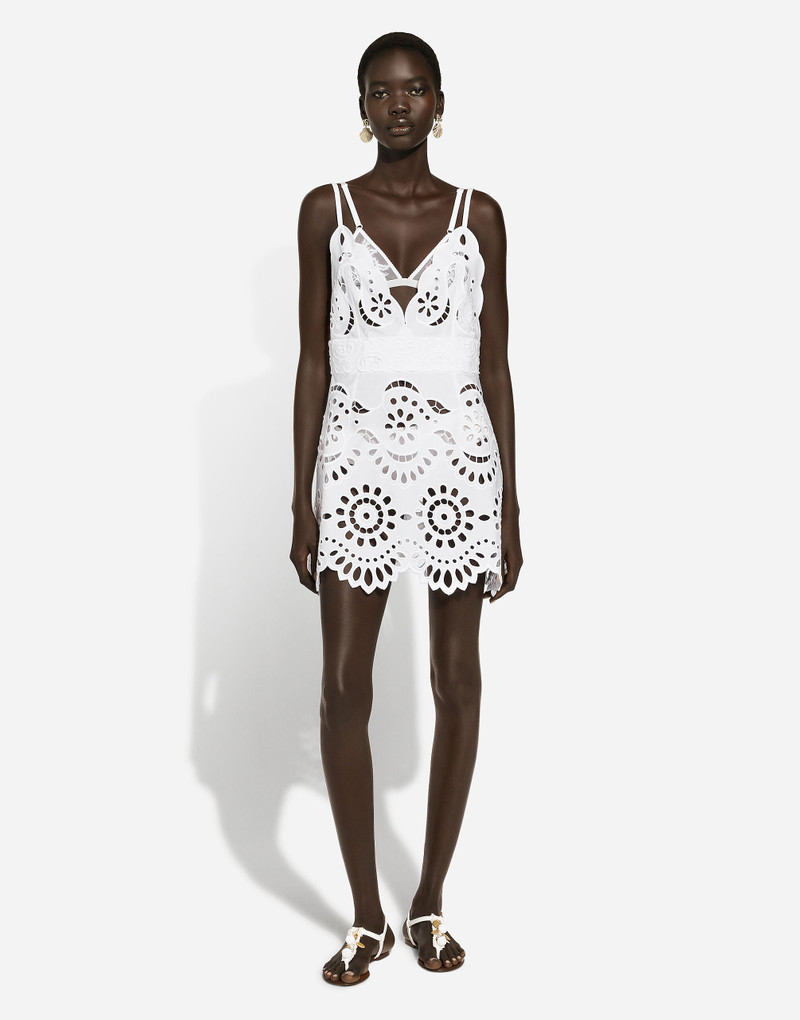 Dolce & Gabbana Cotton minidress with straps and cut-out detailing outlook