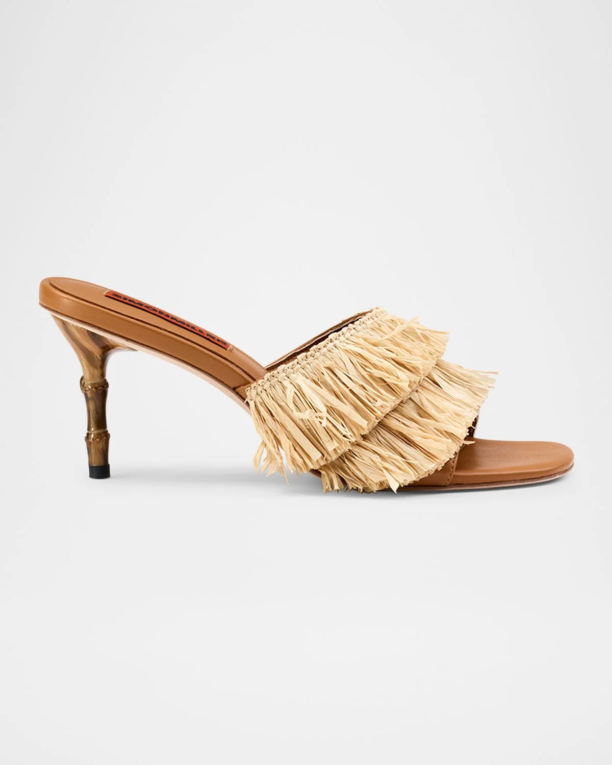 Playa Straw Bamboo-Heel Mule Sandals - 1