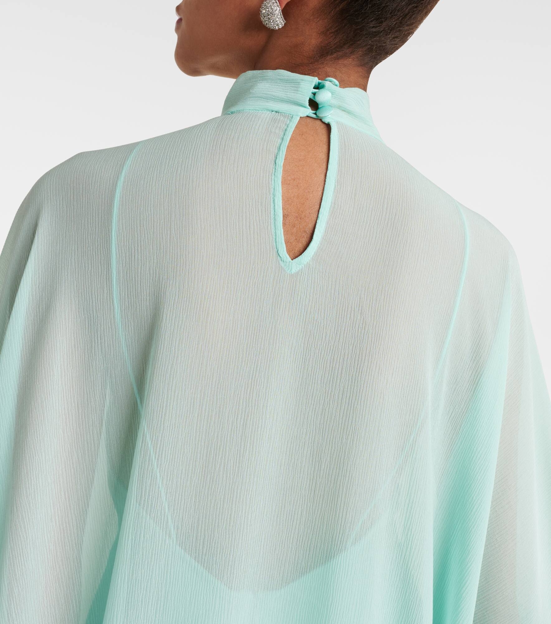 Penelope feather-trimmed silk kaftan - 6