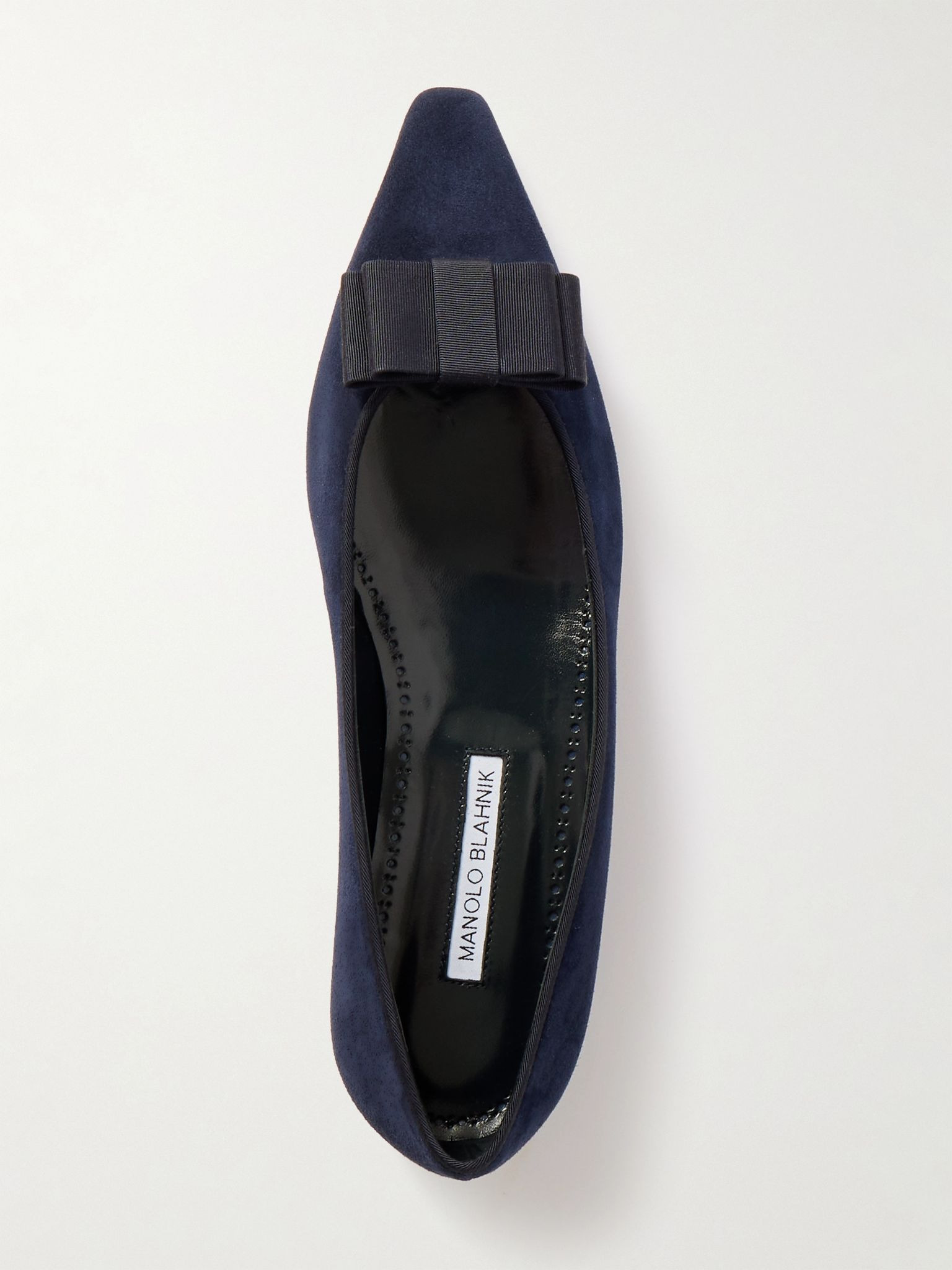 Reador 10 bow-detailed suede point-toe flats Navy - 5