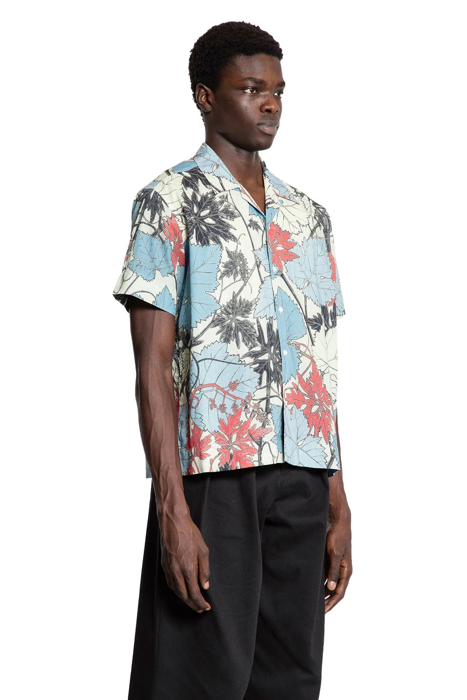 Leaf Print Cotton Poplin Shirt - 2
