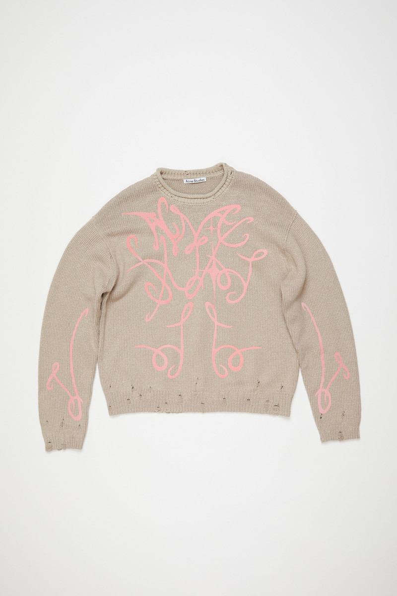 Printed jumper - Beige/grey 1