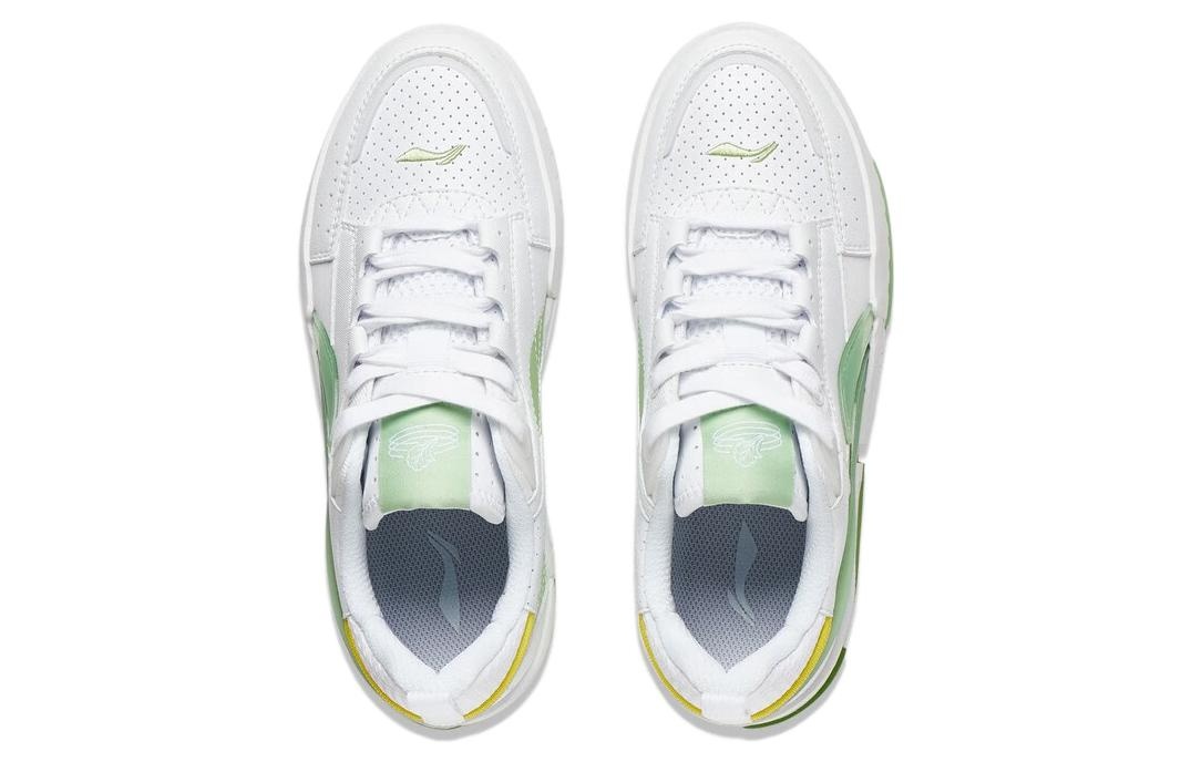 (WMNS) Li-Ning Casual Skate Shoes 'White Lime Green' AGCT136-2 - 5