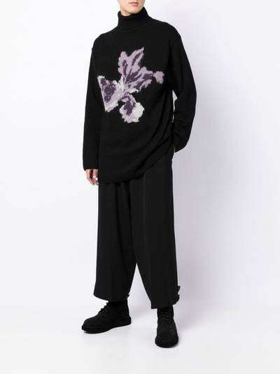 Yohji Yamamoto floral intarsia-knit wool jumper outlook