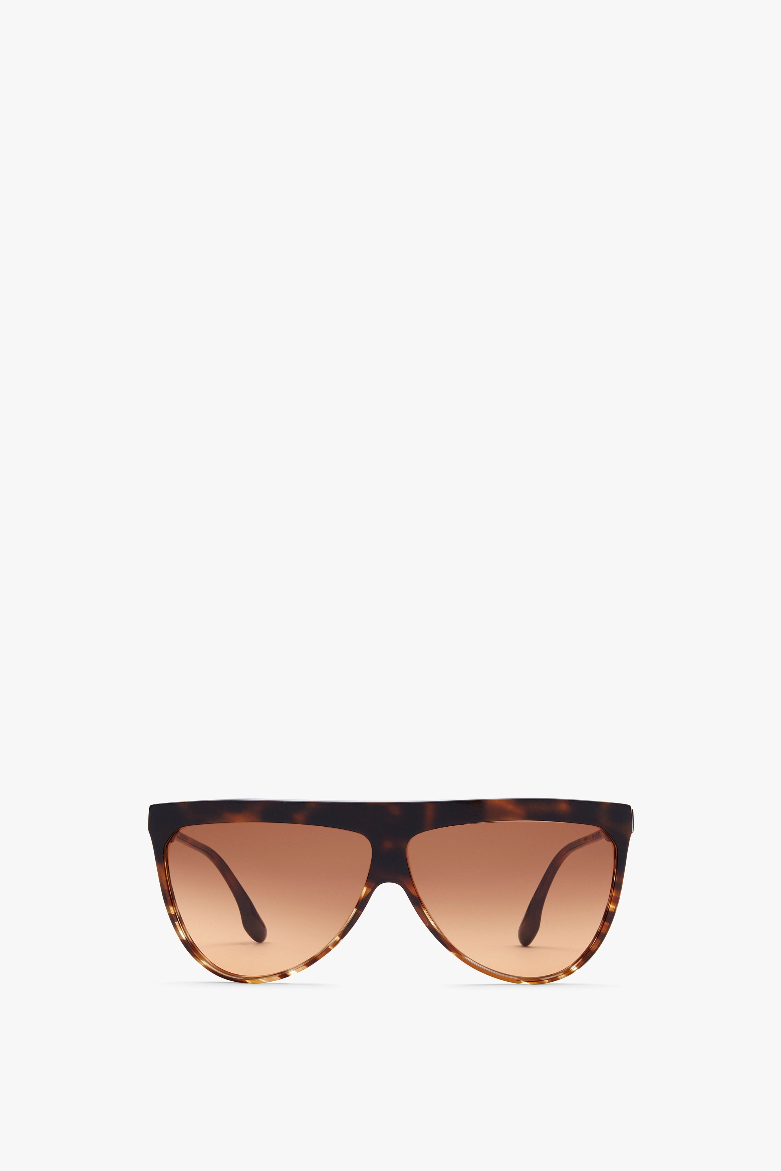 Flat Top V Sunglasses In Striped Dark Havana - 1