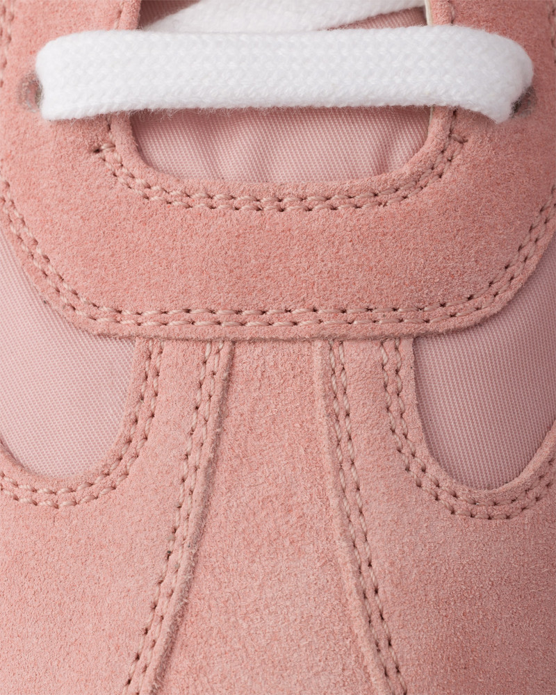 Re-Nylon and suede laced sneakers 6