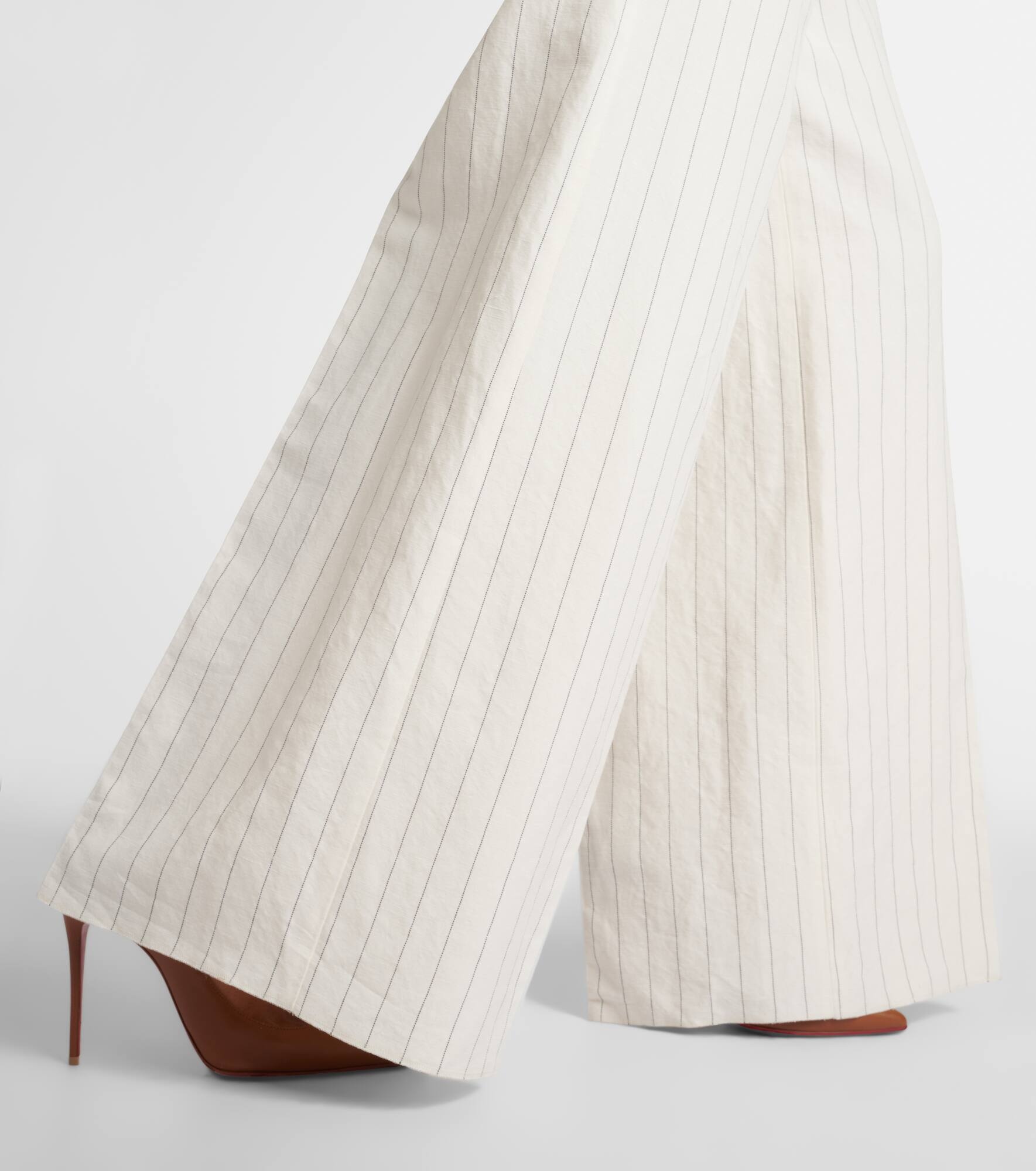 Giuliva pinstripe canvas wide-leg pants - 5