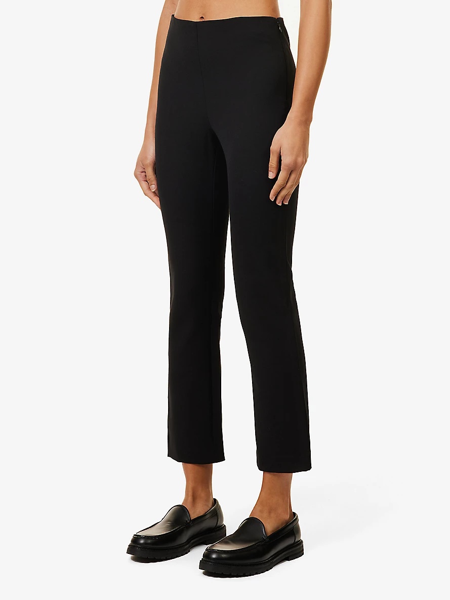 Elasticated-waist straight-leg mid-rise stretch-woven trousers - 3