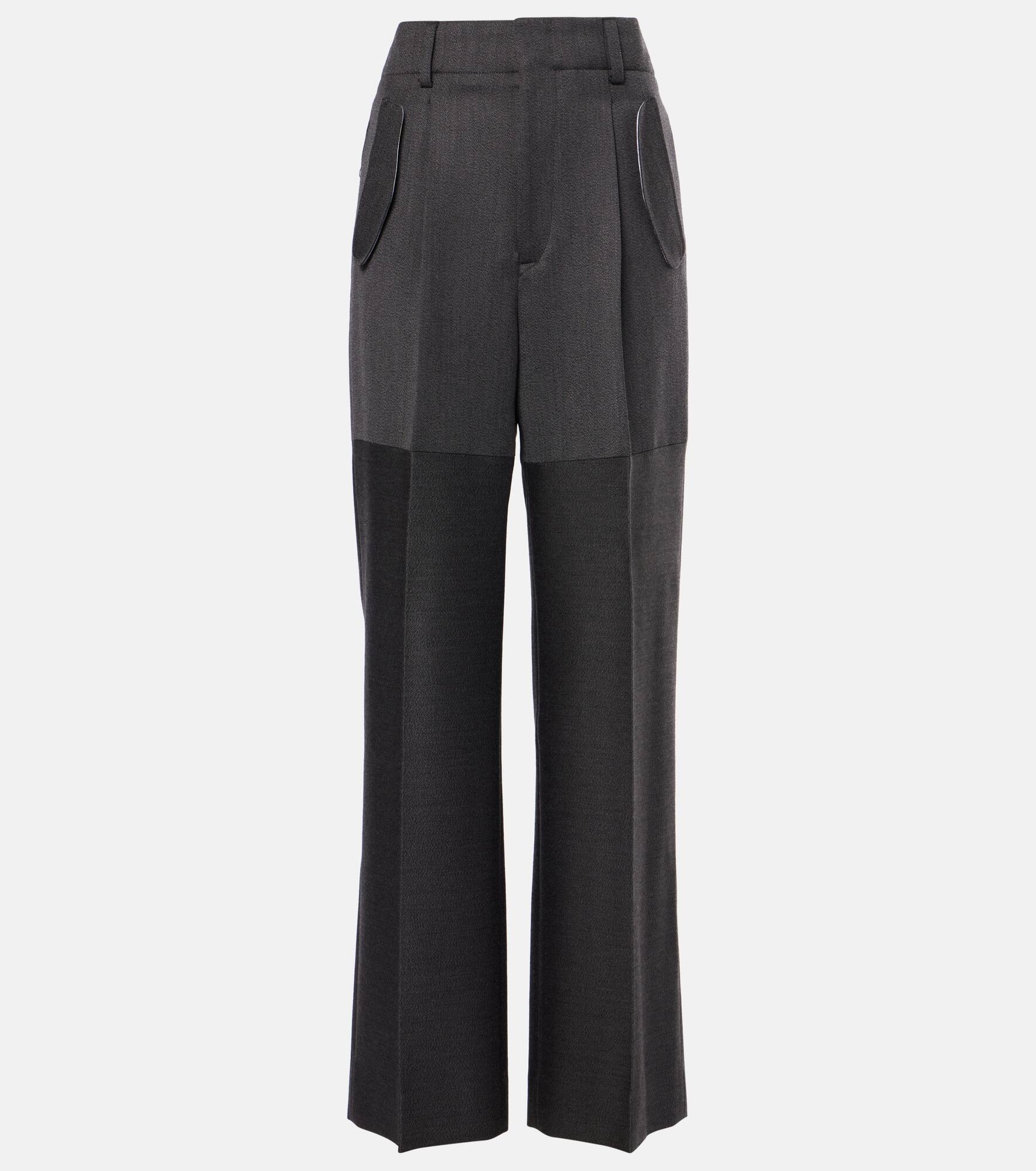 Paneled wool wide-leg pants - 1