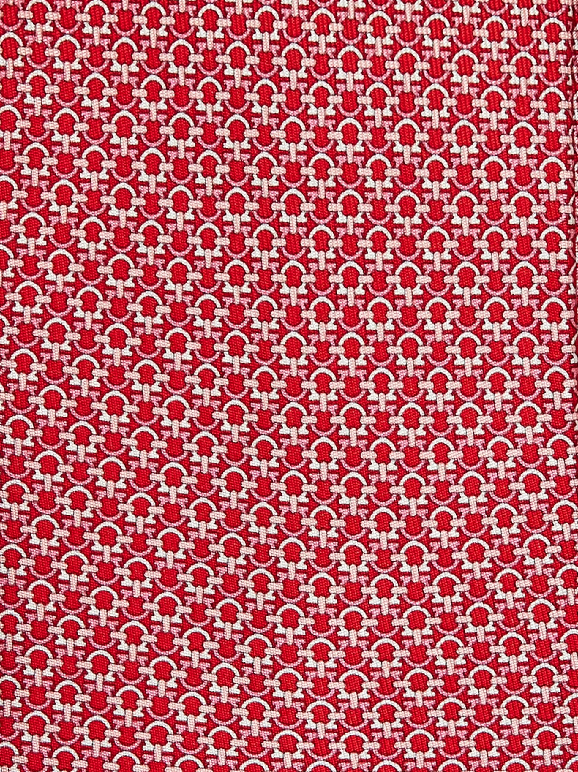 Gancini print silk tie - 2