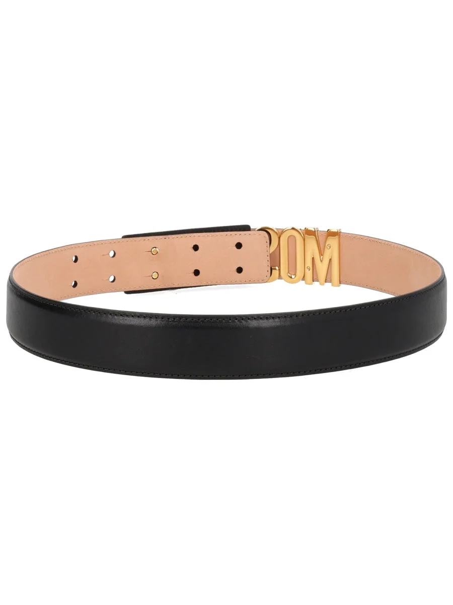 Moschino Logo Belt — Black - 1
