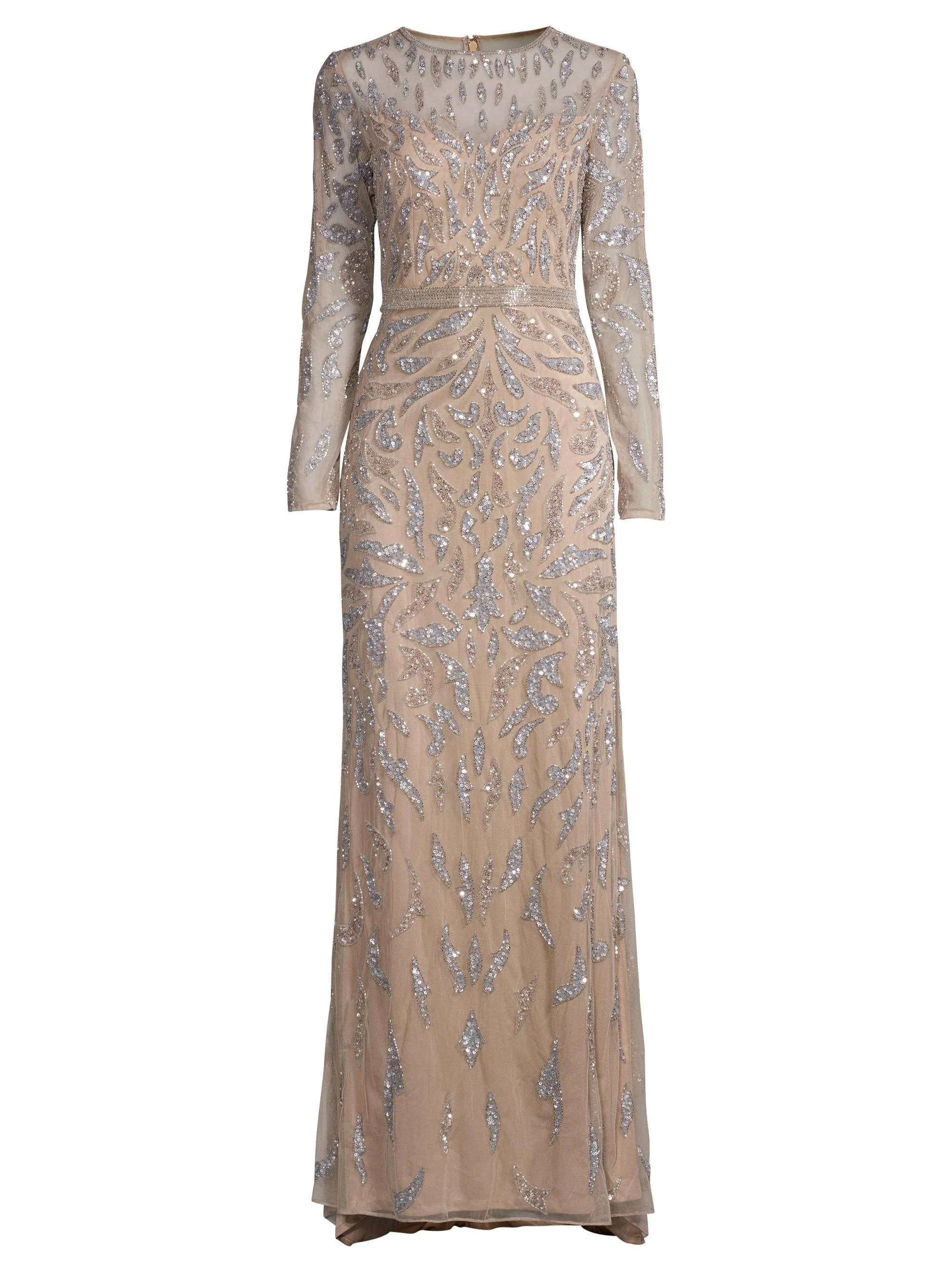 Women's Sequin Column Gown - Mocha - 1
