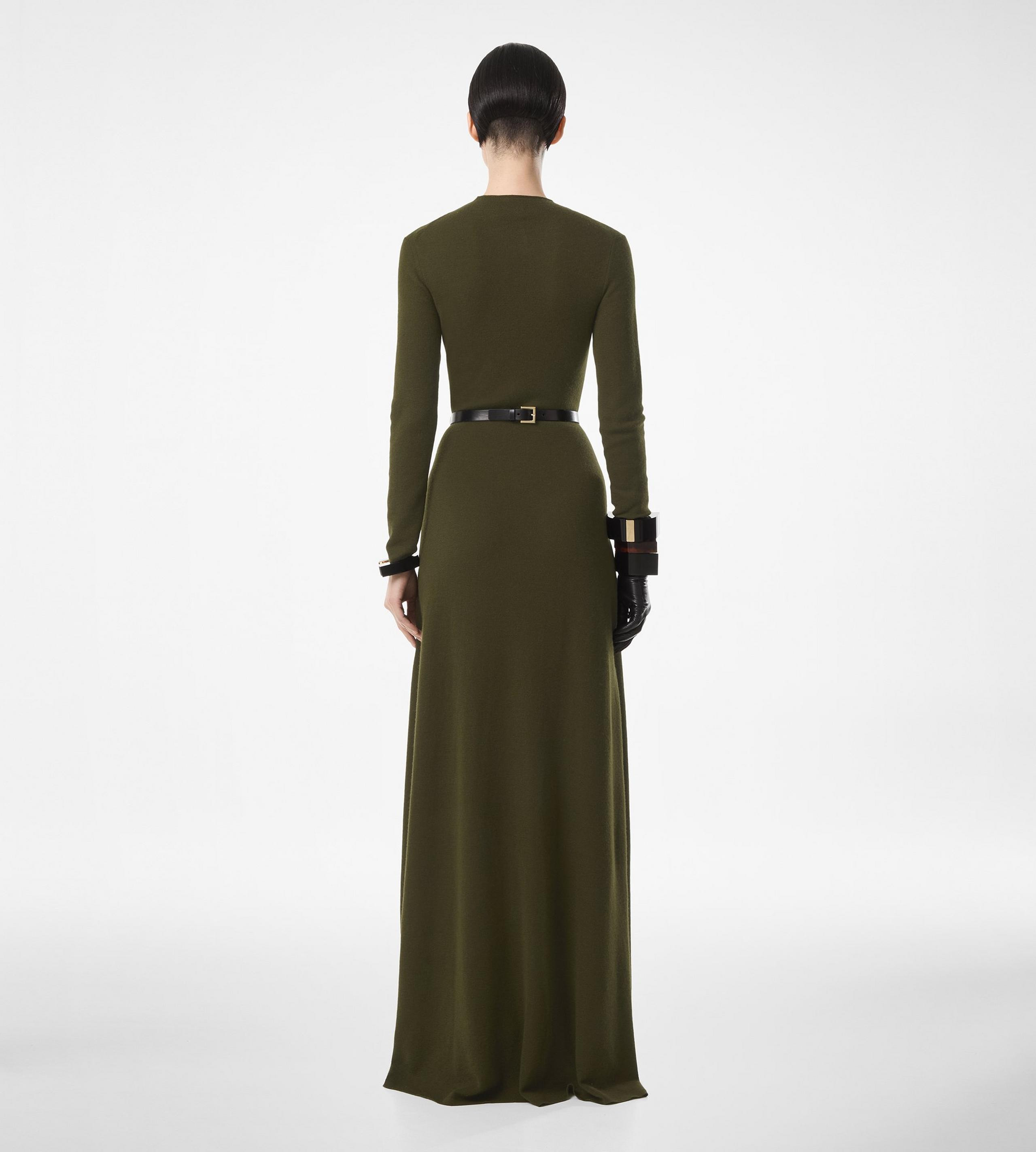 FULL NEEDLE FINE CASHMERE SILK CREWNECK COLUMN DRESS - 3