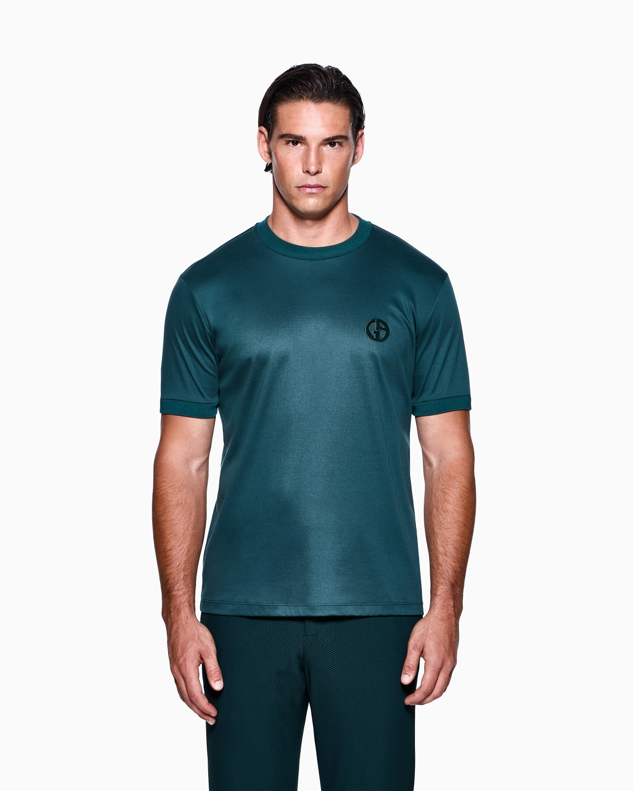 COTTON-INTERLOCK T-SHIRT WITH GA LOGO EMBROIDERY - 4