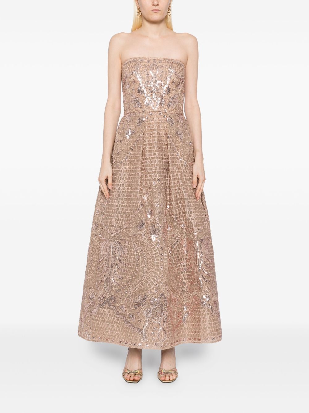 embroidered midi dress - 2