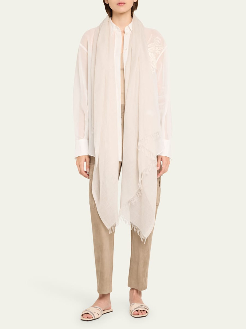 Brunello Cucinelli Frayed Cashmere Scarf outlook