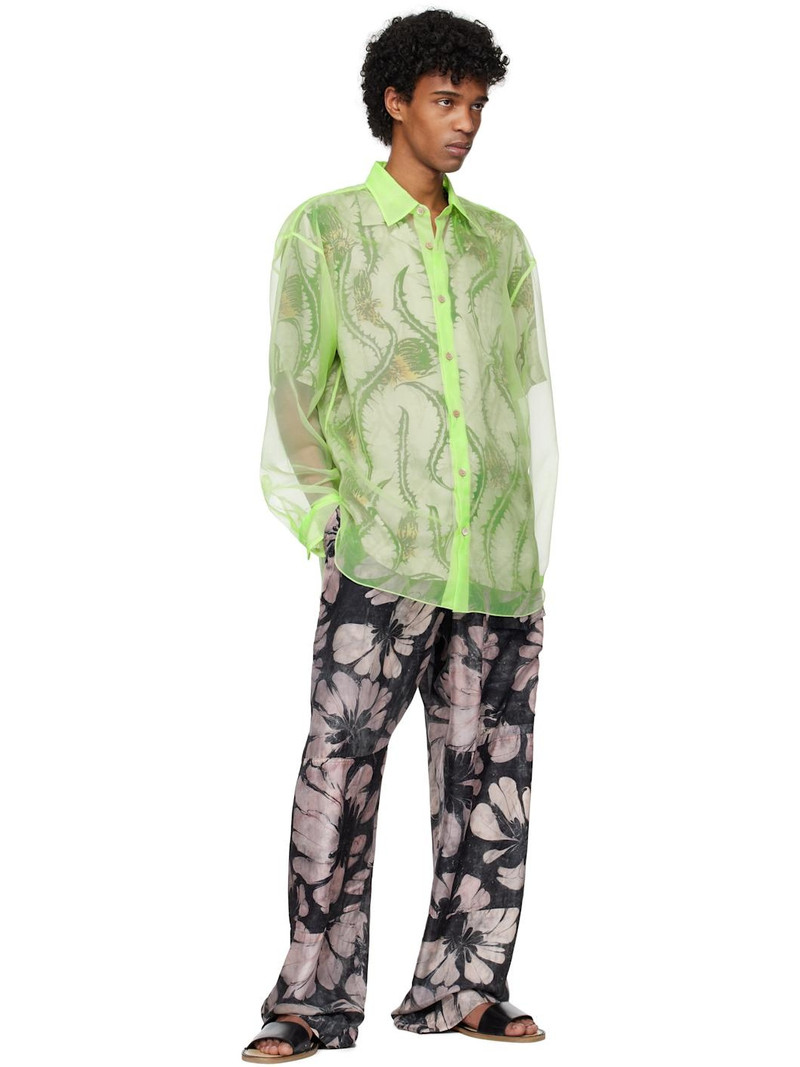 Dries Van Noten Green Organza Shirt outlook