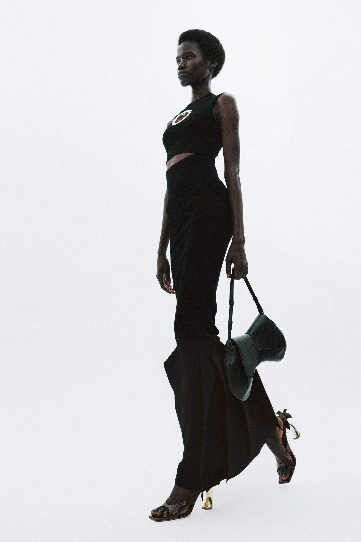 KNIT DRESS WITH HEM PANEL DETAIL BLACK - 12