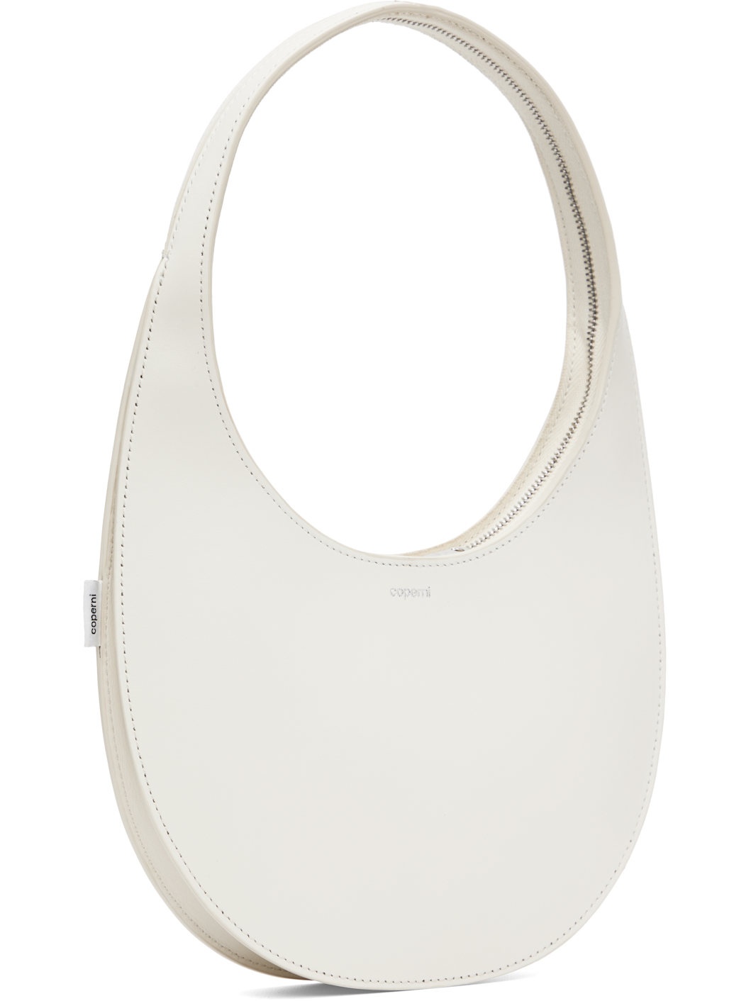 White Double Gusset Swipe Bag - 2