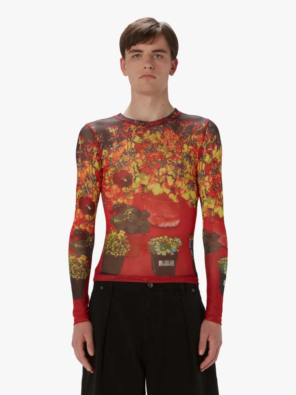 SHEER LONG SLEEVE TURTLENECK TOP - 2
