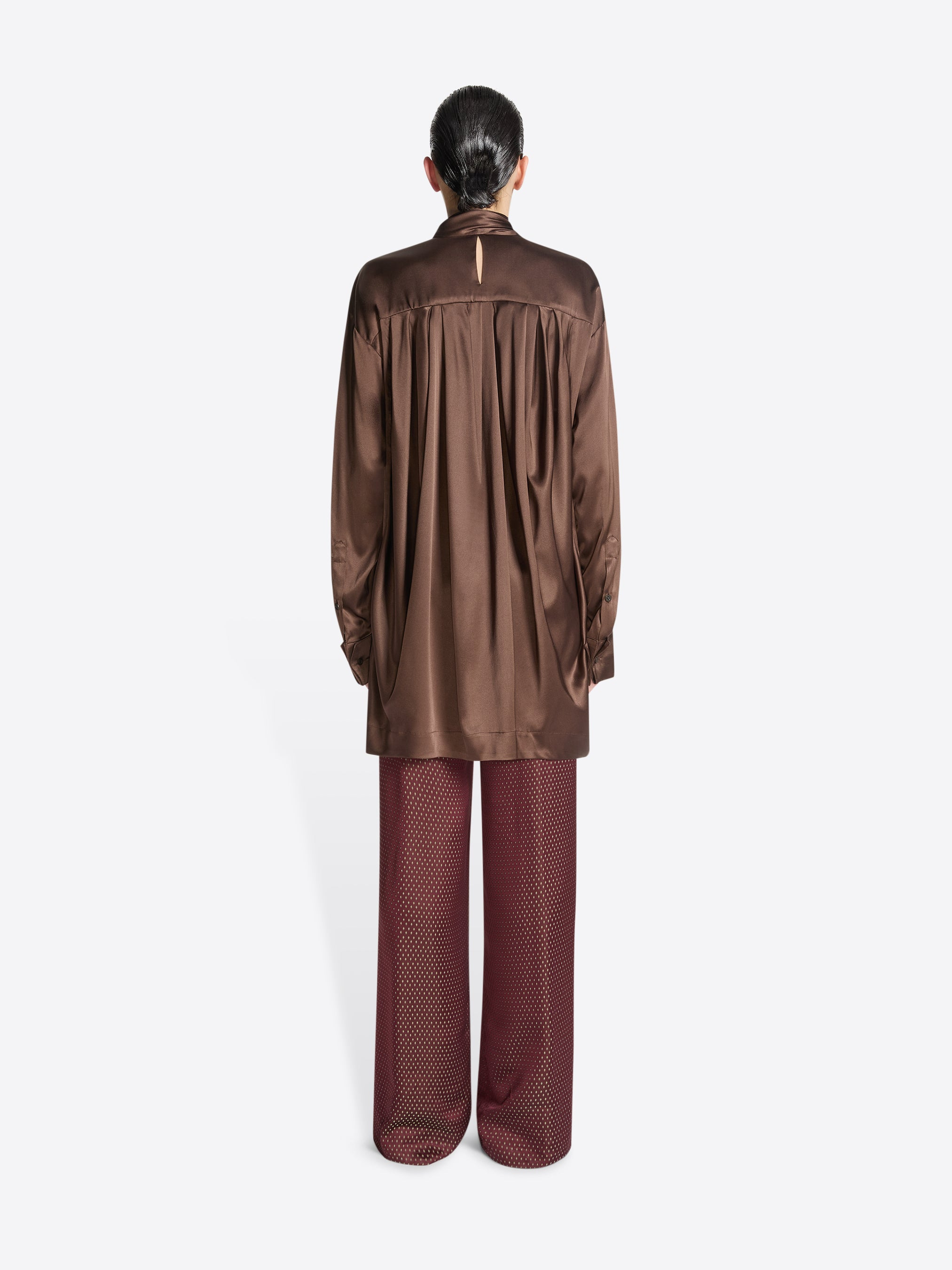 LOOSE FIT SILK BLOUSE - 4