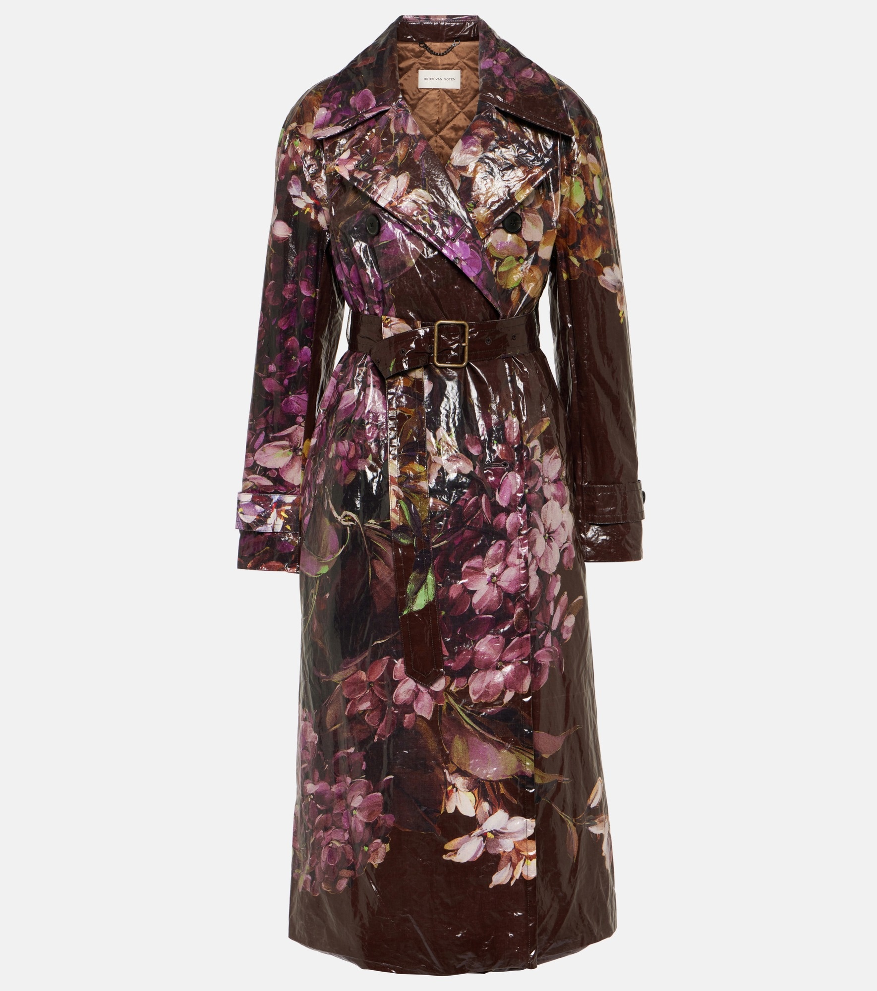コート DRIES VAN NOTEN | RONAS FLOWER PRINTED CORDUROY TRENCH COAT Dries Van Noten Ronas floral coated trench coat | REVERSIBLE