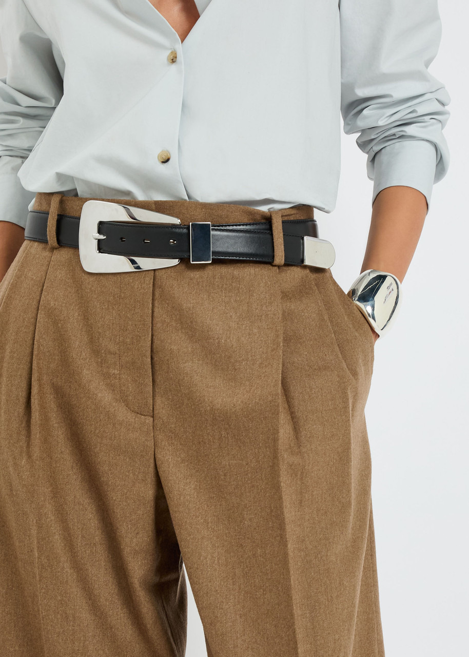 Khaite August Pleated Wool-blend Trousers - 5