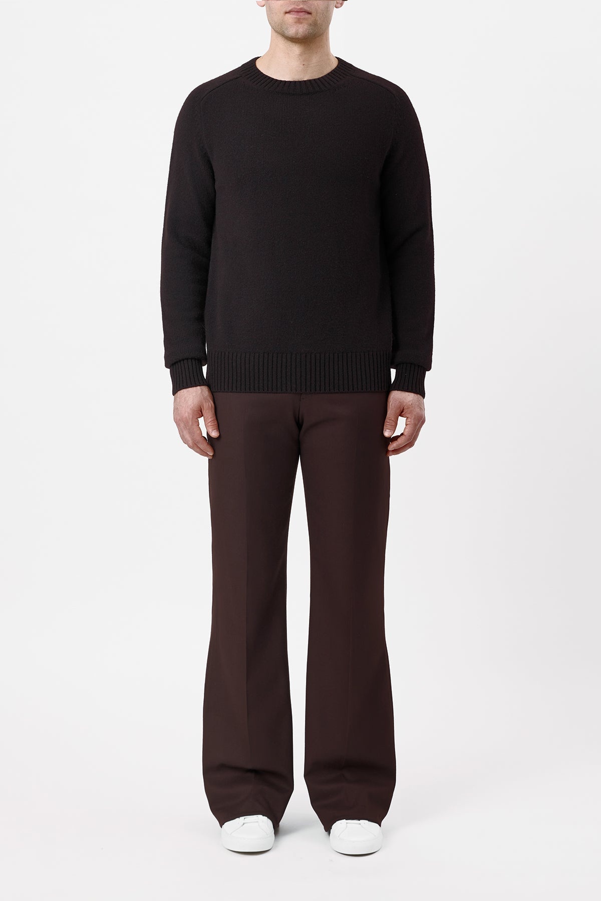 Daniel Knit Sweater in Chocolate Cashmere - 2