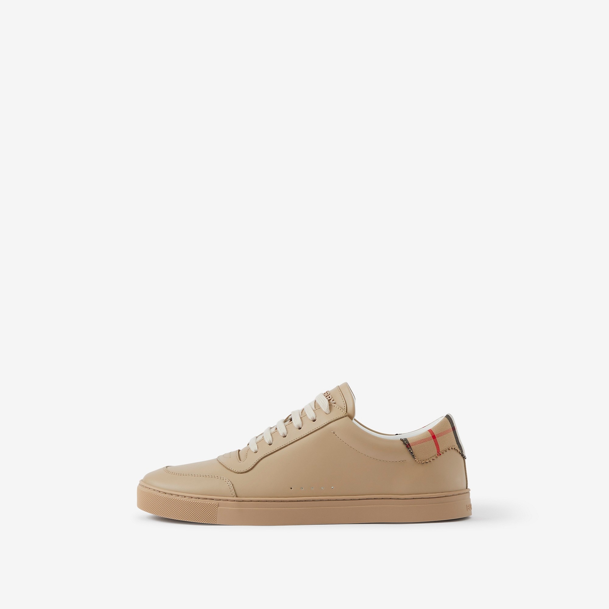 Leather and Check Cotton Sneakers - 6