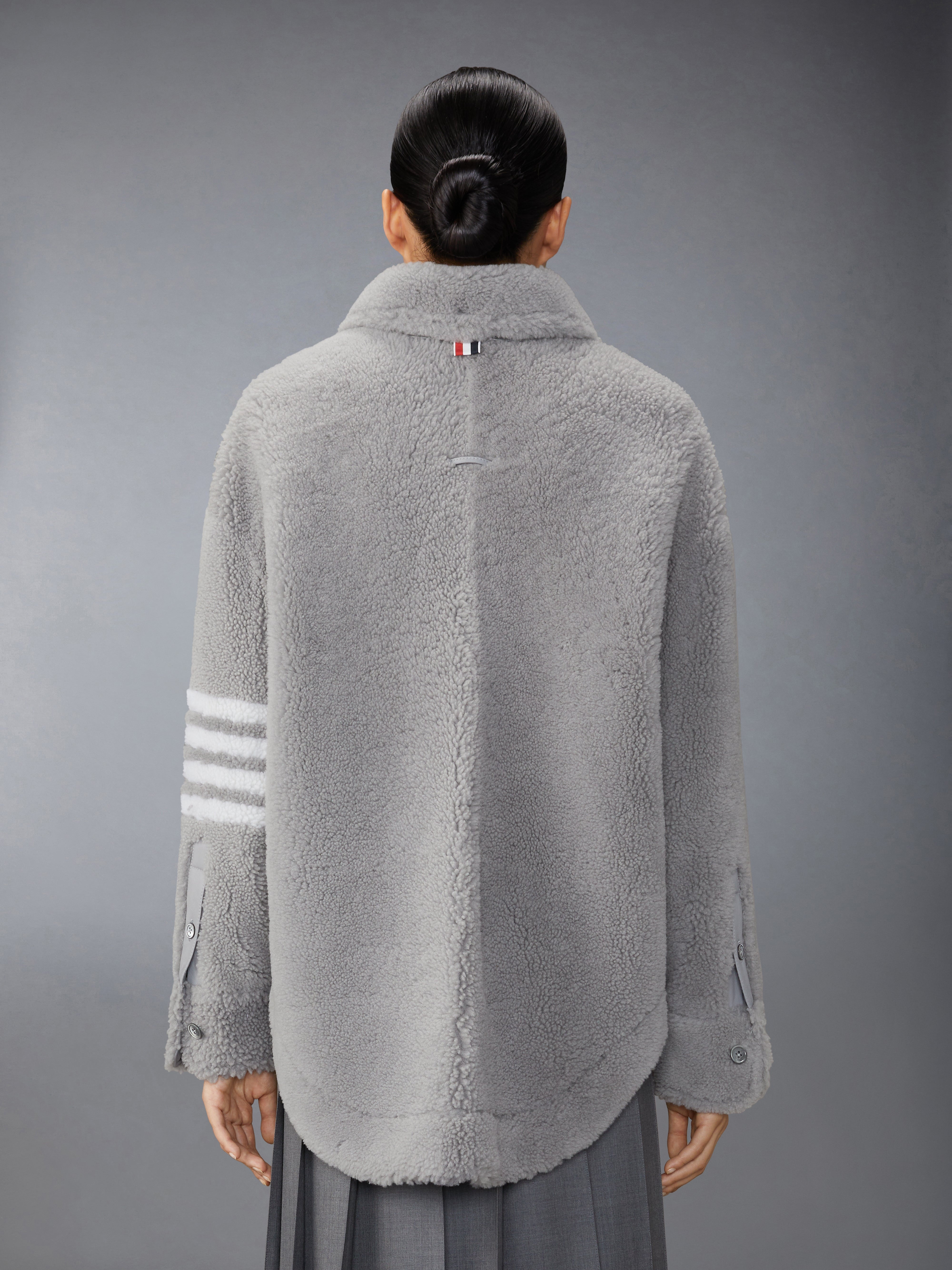 SUPERSIZED SHIRT JACKET W/ 4 BAR IN DYED SHEARLING - 3