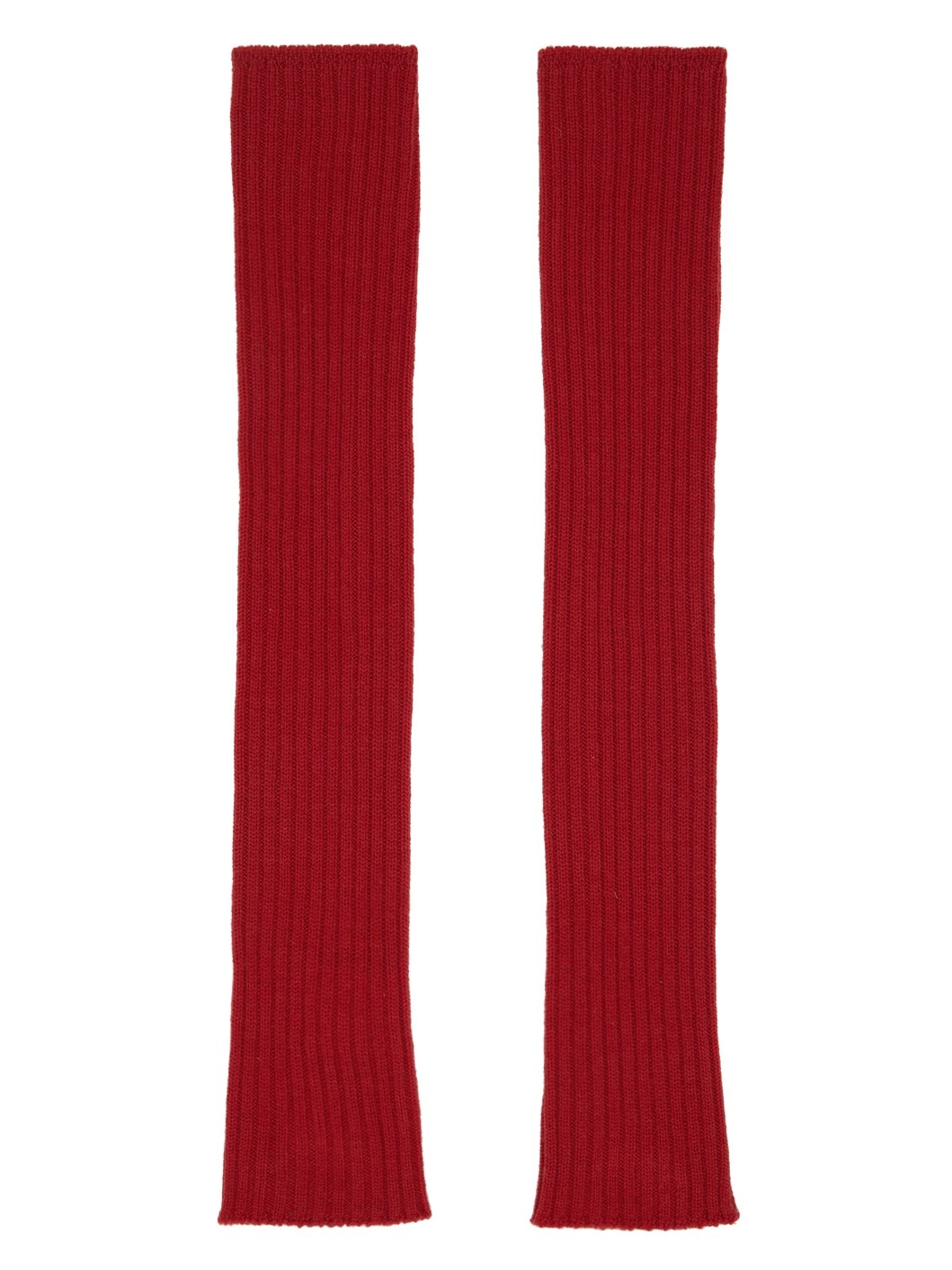 Red Rasato Knit Arm Warmers - 1
