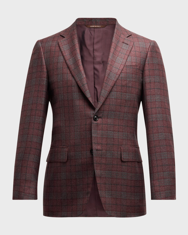 Men's Silk-Wool Plaid Sport Coat 1
