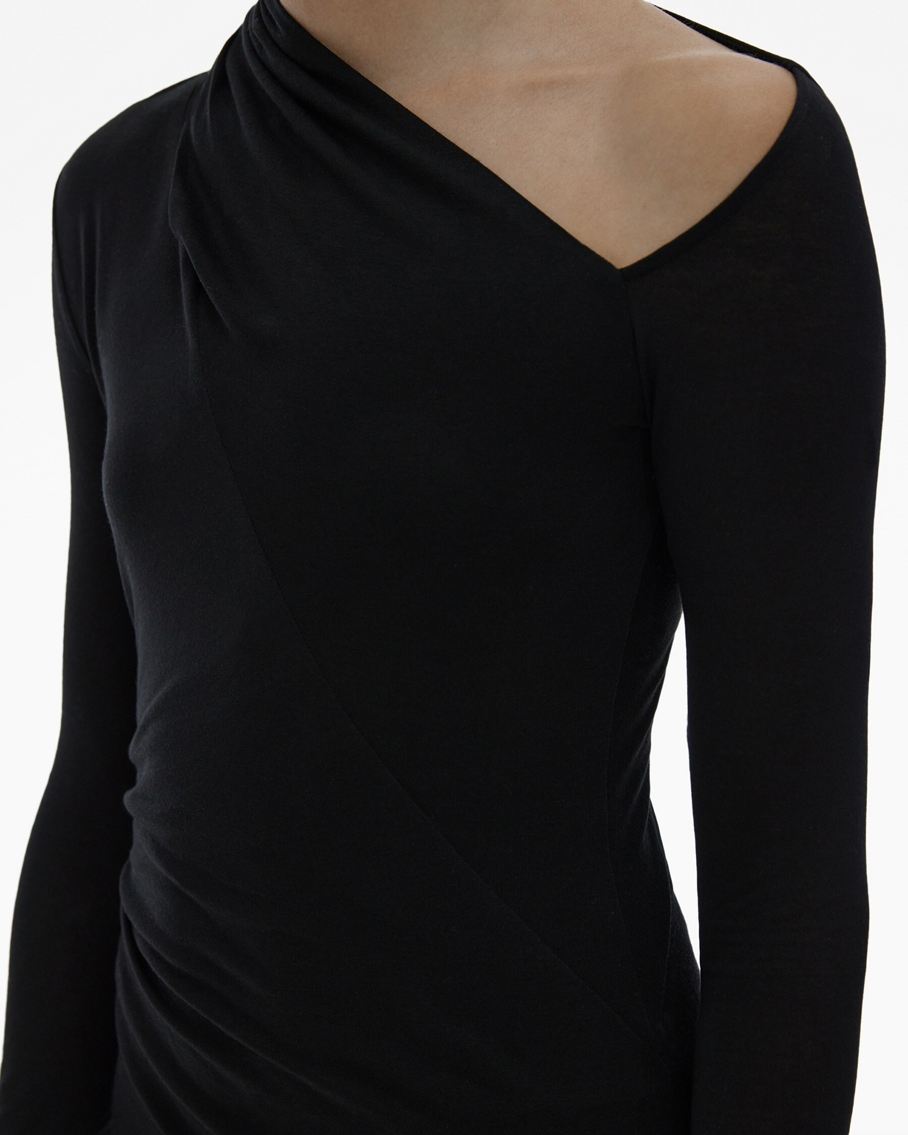 RIBBED ASYMMETRIC MINI DRESS - 6