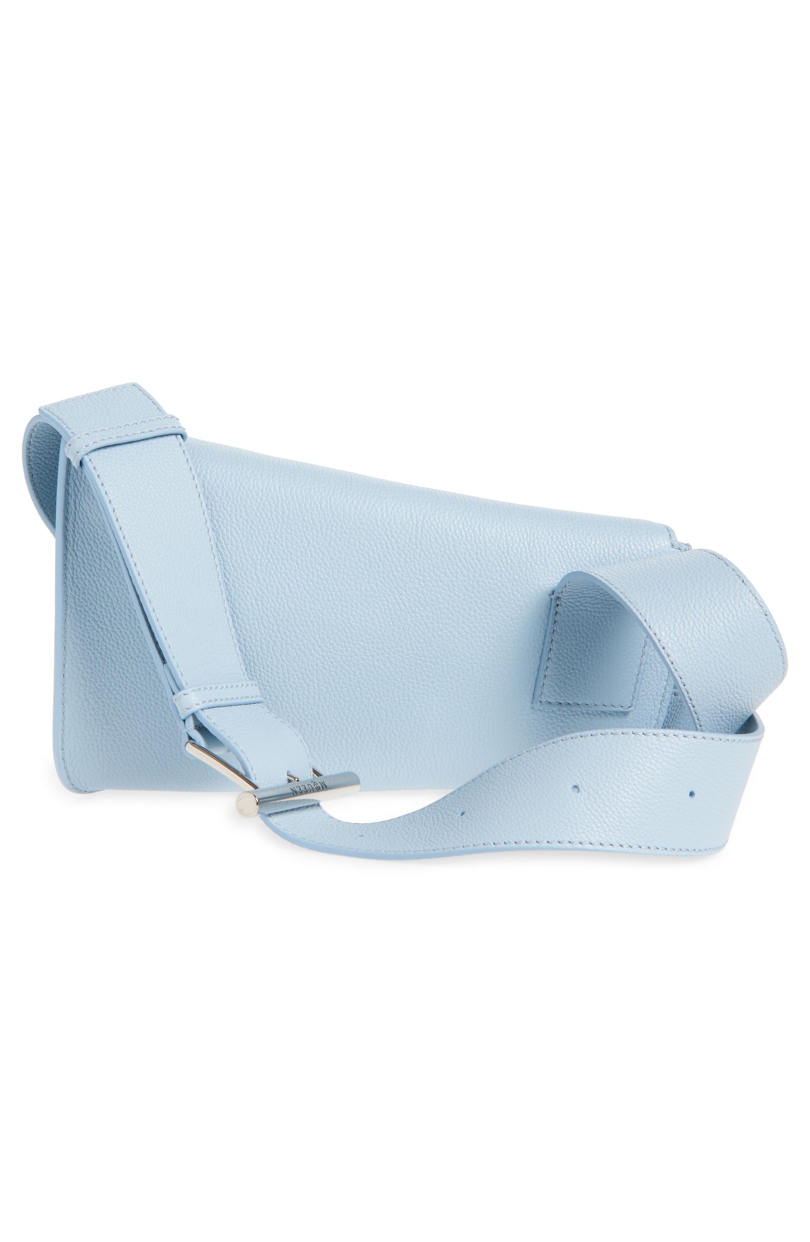 McQueen T-Bar Sling Asymmetric Leather Crossbody Bag in Shirting Blue/Silver at Nordstrom - 4