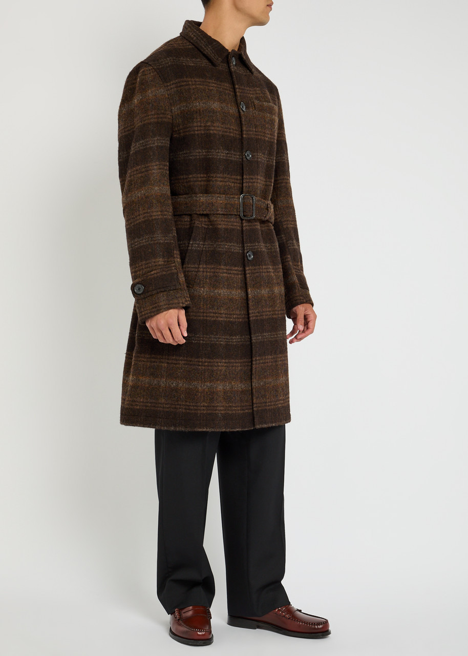 Oliver Spencer Staunton Checked Belted Wool Coat - 4