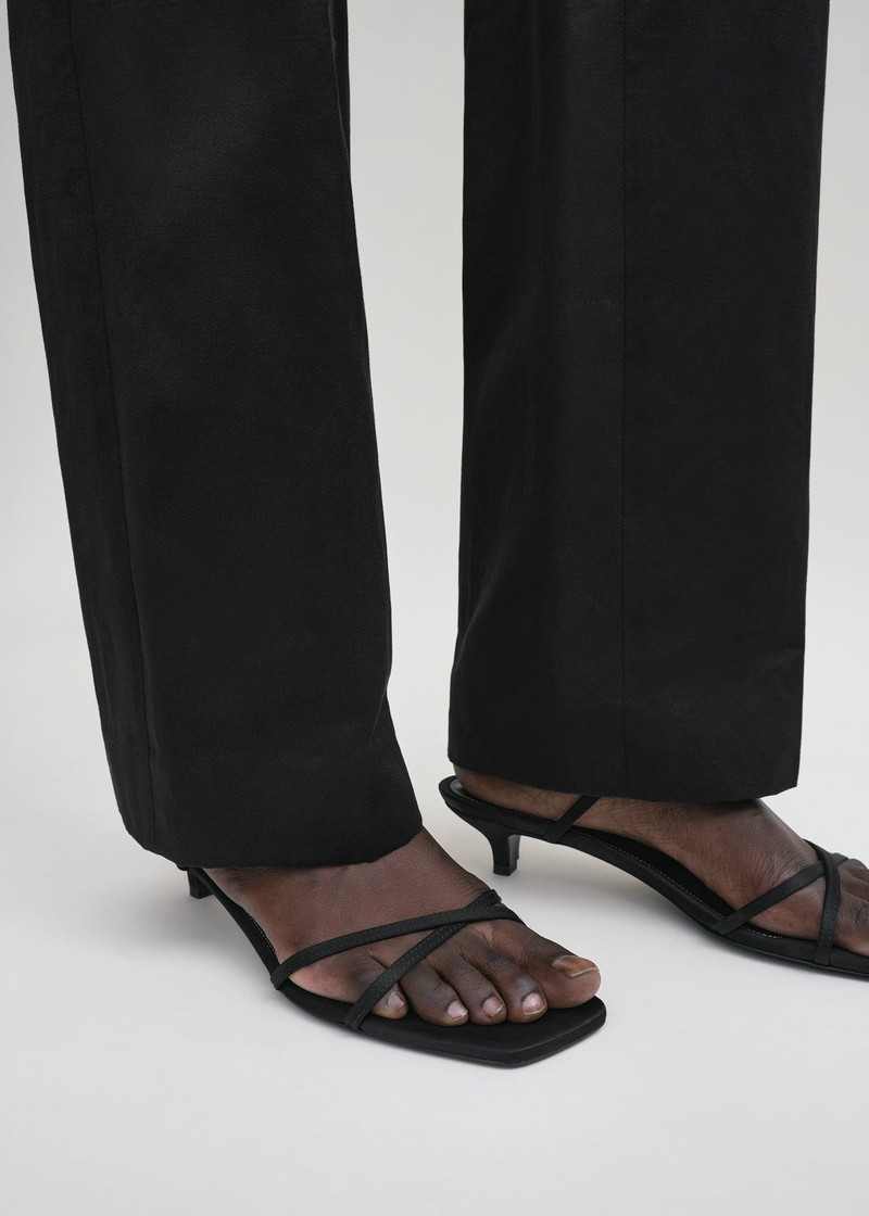 Satin crossover sandals black 3