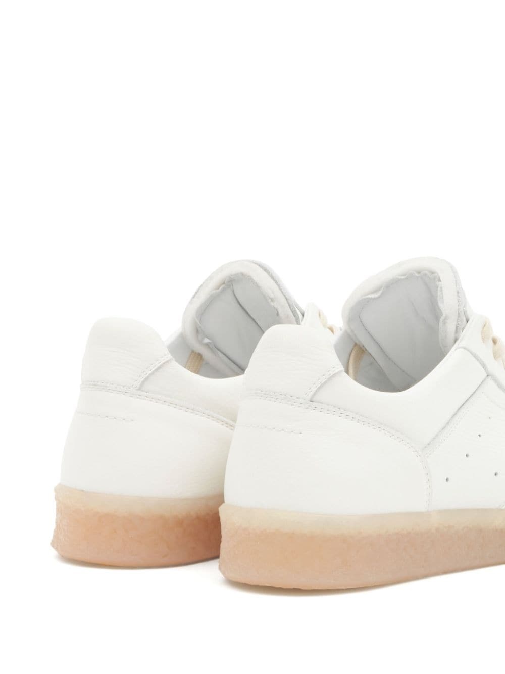 stitch-logo leather sneakers - 4