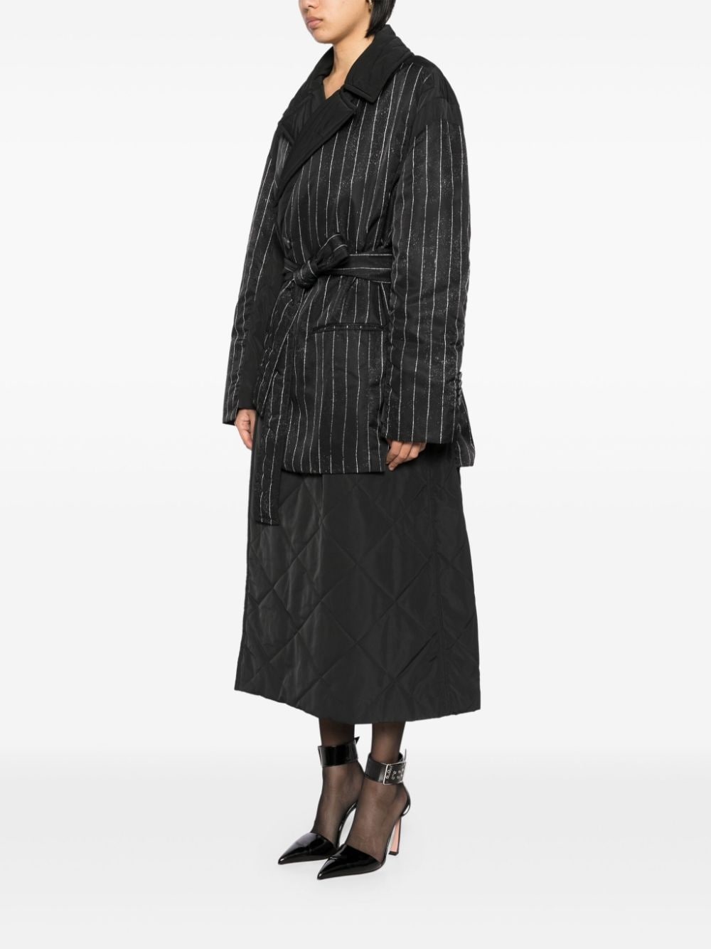 striped padded coat - 3
