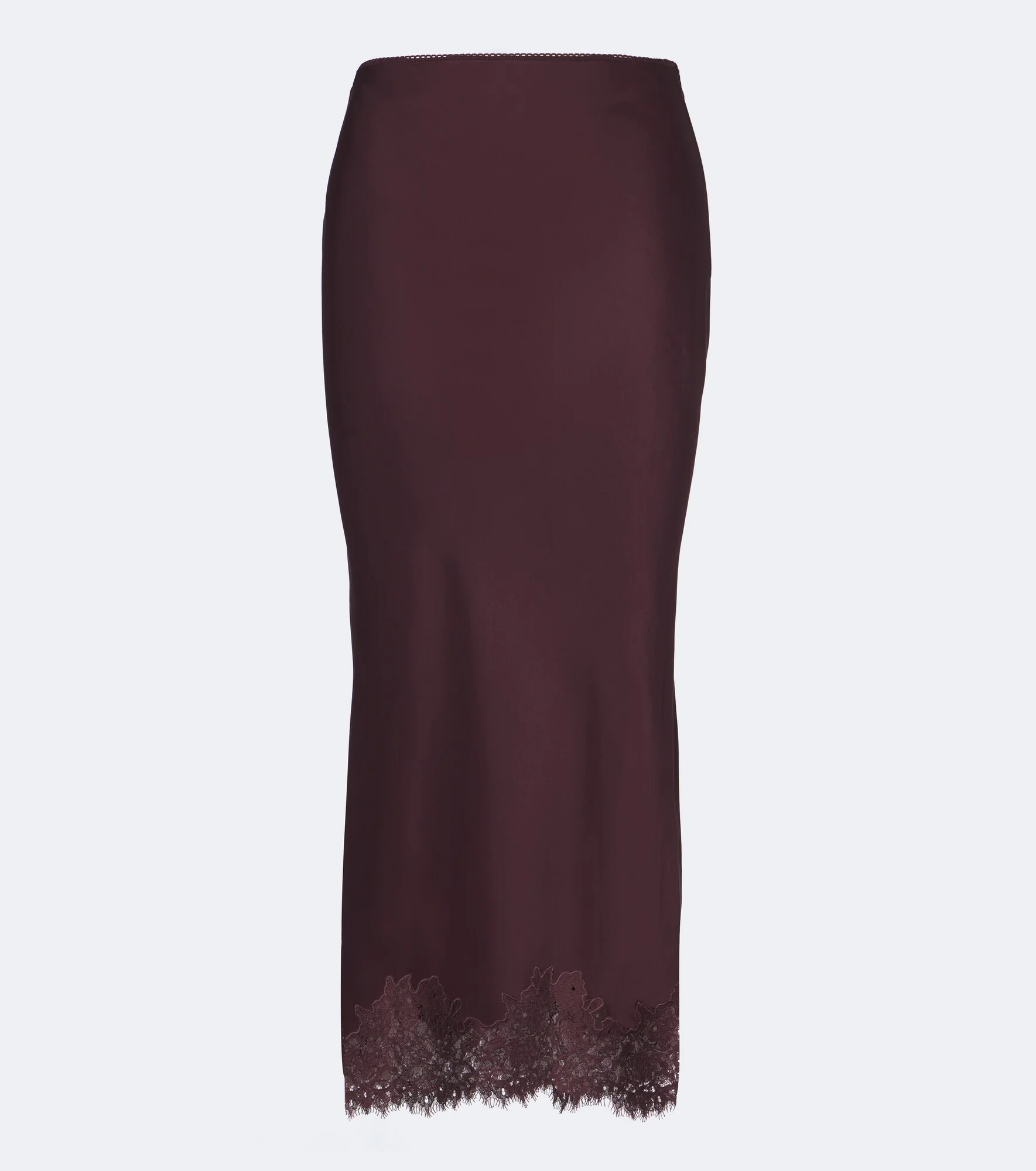 Matilde lace-trimmed satin midi skirt - 1
