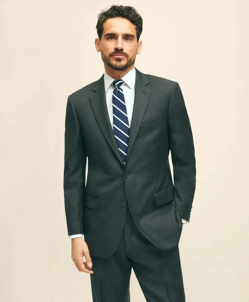 Traditional Fit Wool Tic 1818 Suit - 1
