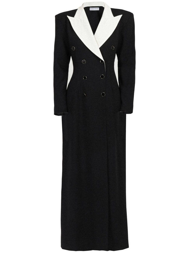 contrasting-collar tuxedo maxi dress 1