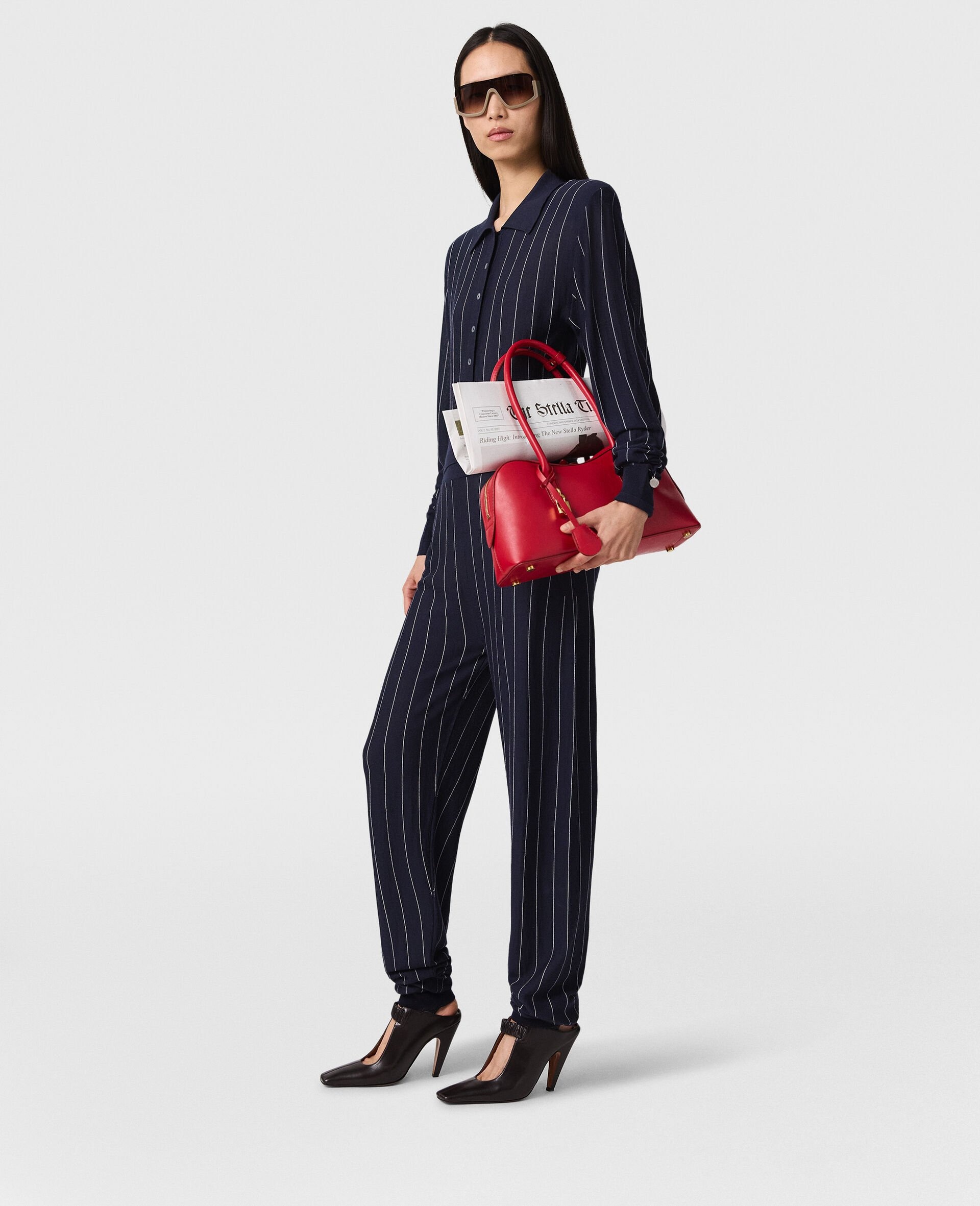 Elasticated Waistband Pinstripe Sweatpants - 2