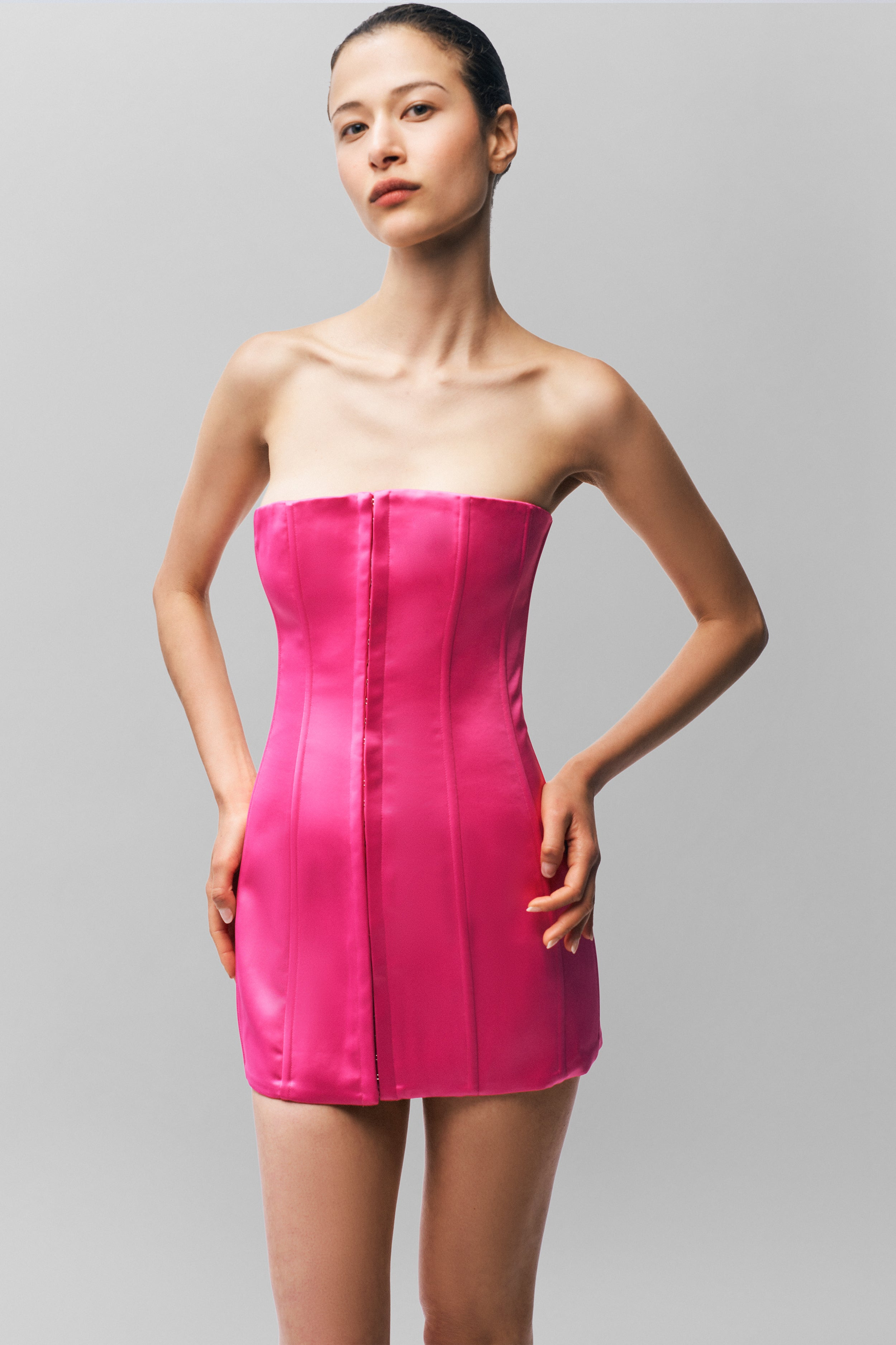 SATIN CORSET DRESS - 4