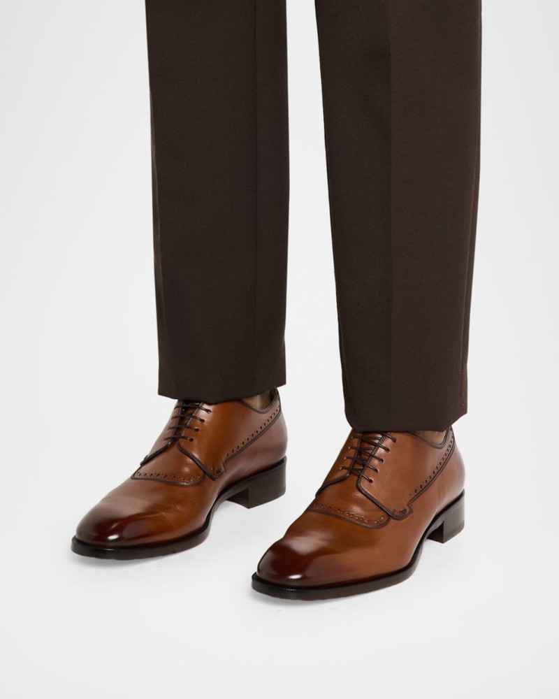 Christian Louboutin Men's Sartoby Brogue Leather Derby Shoes outlook