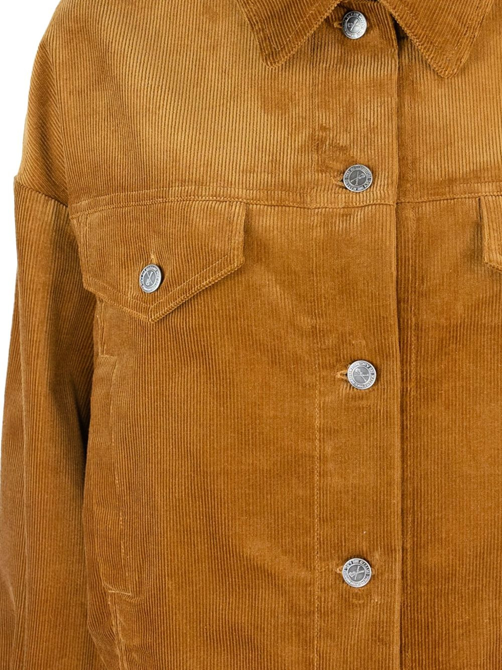 corduroy button-fastening jacket - 3